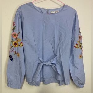 Zara Girl, Embroidered Sleeves - Cotton.Fits size 13/14